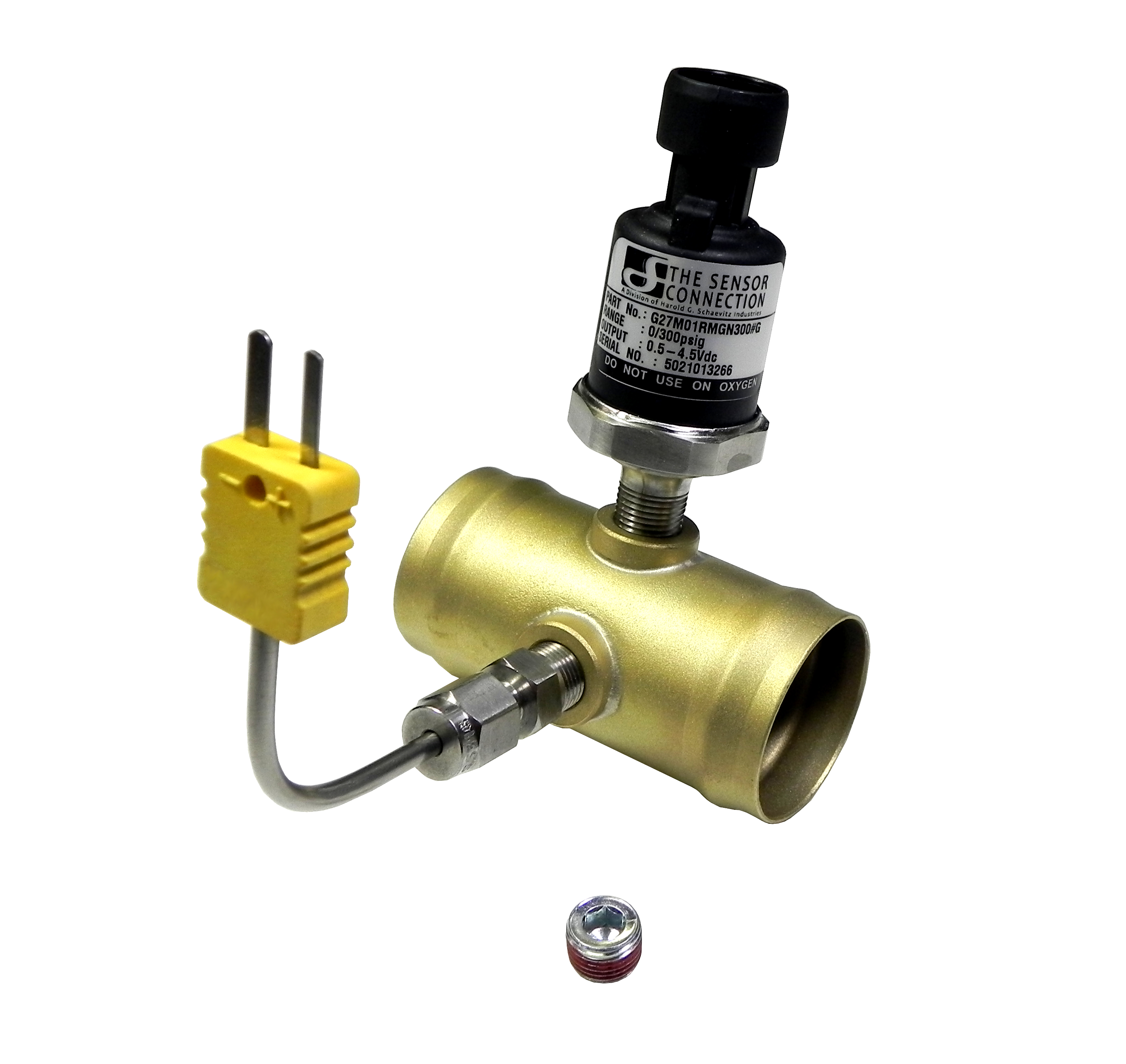 InLine Hose Adapter for Thermocouple or Pressure Sensor Dual Port